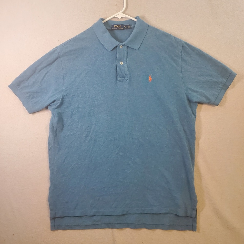 Polo Ralph Lauren Mens XL Blue Short Sleeve Cotton Pique Polo Shirt Pony Logo